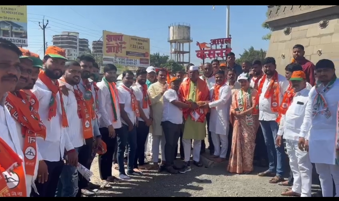 केसनंद येथे शिवाजी आढळराव यांचे जल्लोषात स्वागत