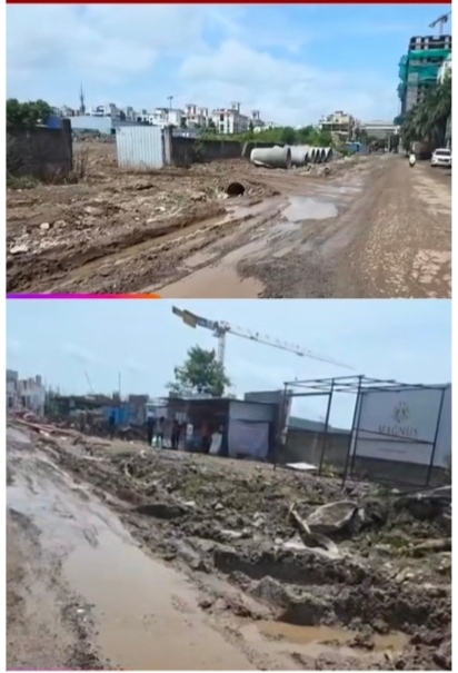 किती वर्षे झाली १० वर्षे झाली; अशा घोषणा देत भाजप शहराध्यक्षांच्या प्रभागात नागरिकांचा रस्त्यासाठी आक्रोश..
